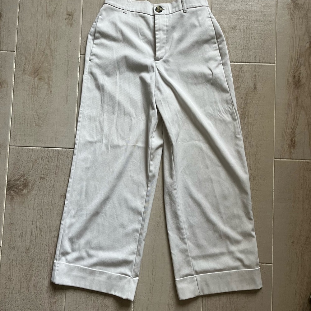 ZARA white wide leg high waisted pants